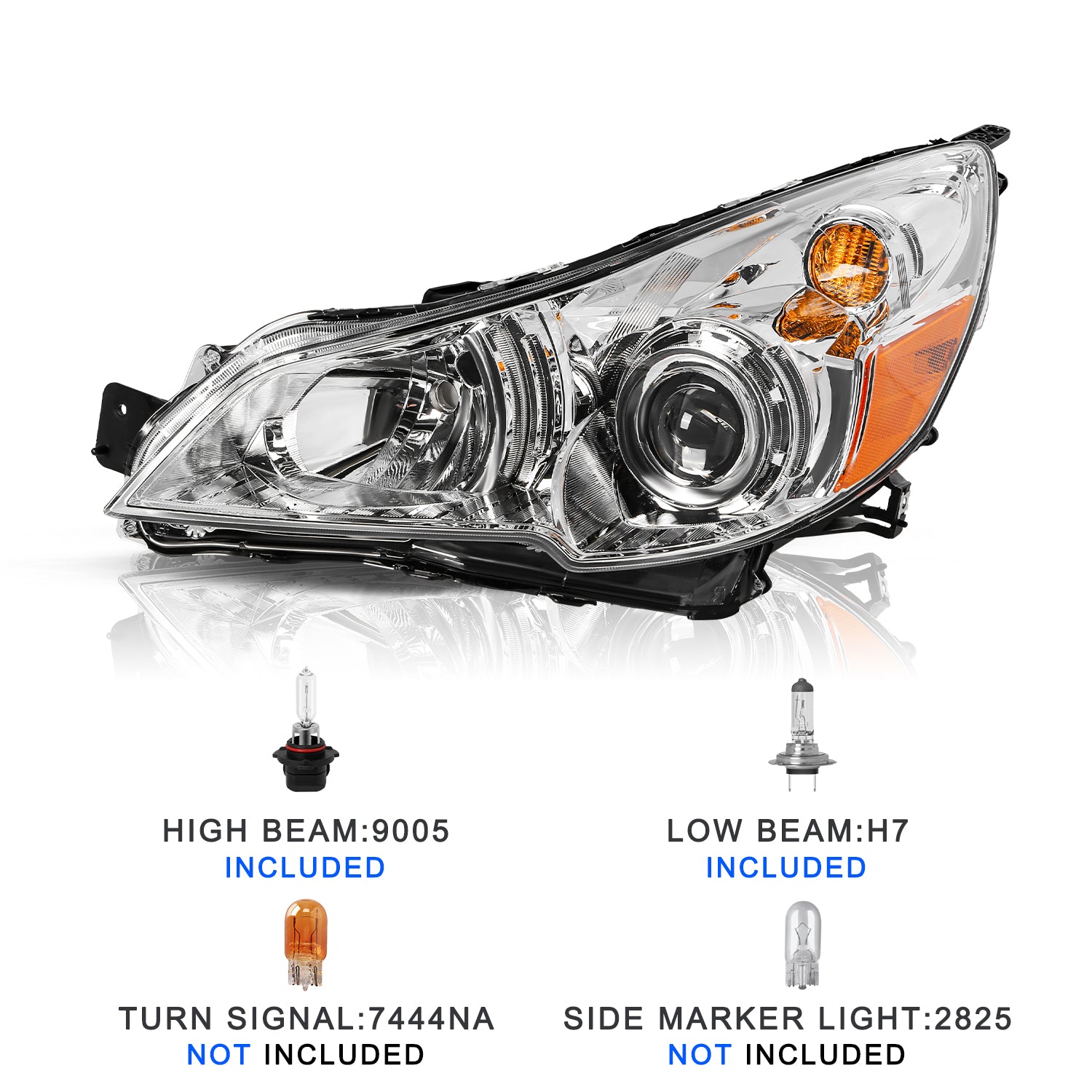 VehicleAid Headlights For 2010-2014 Subaru Legacy/Outback