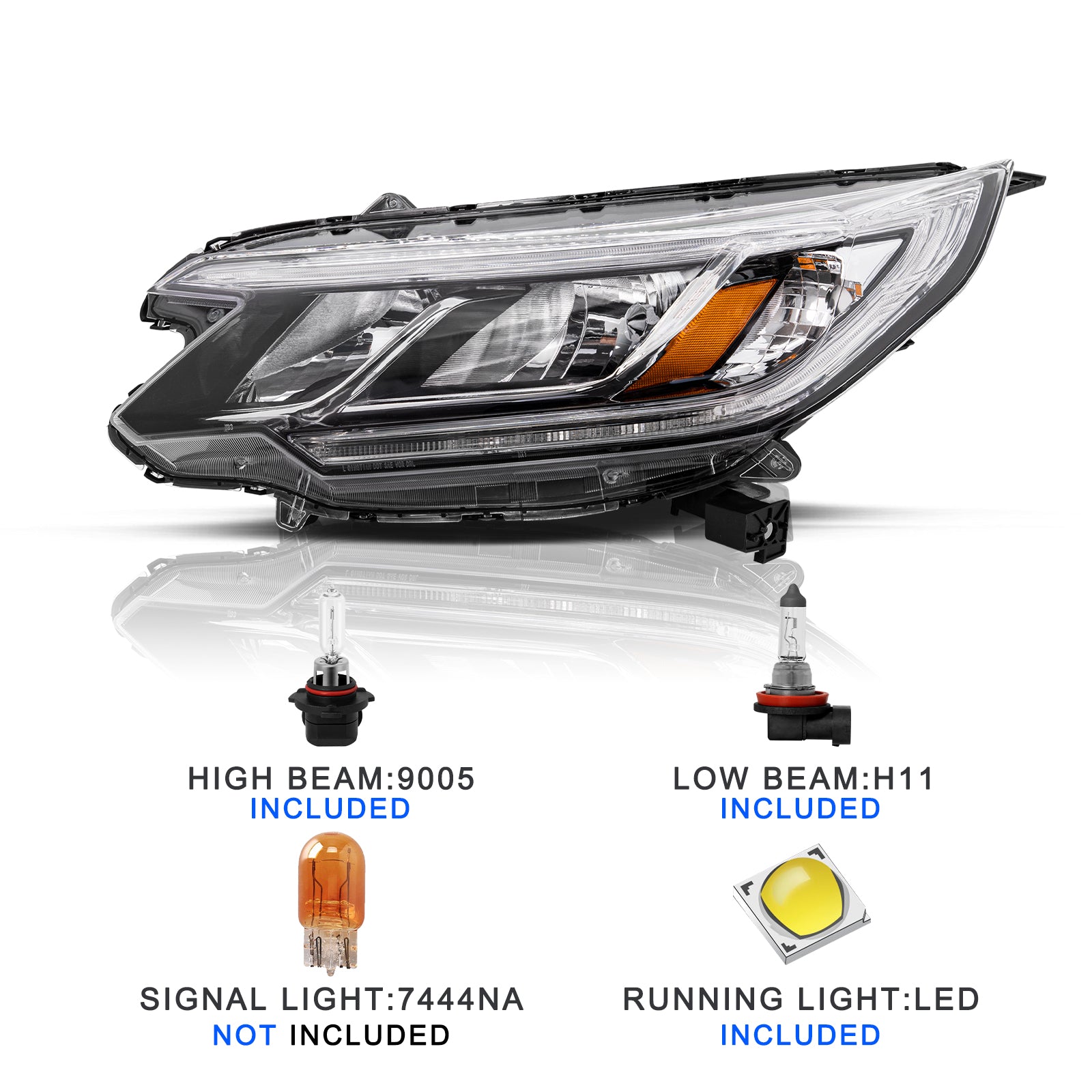 VehicleAid Headlights For 2015-2016 Honda CR-V
