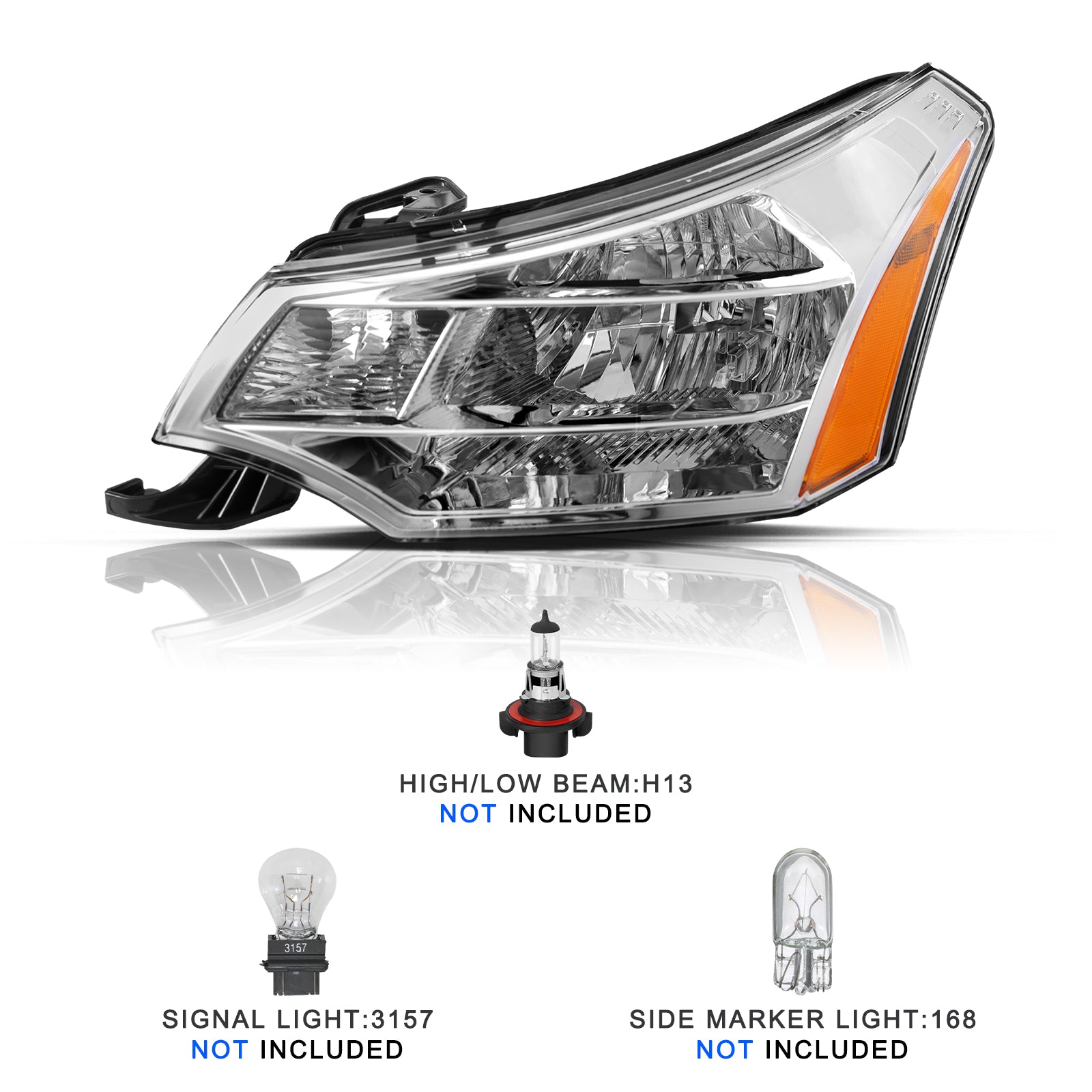 VehicleAid Headlights For 2008-2011 Ford Focus