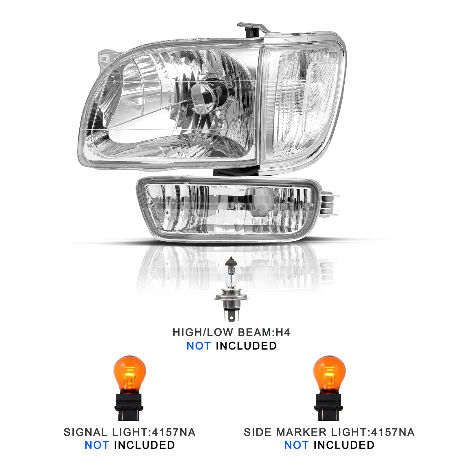 VehicleAid Headlights For 2001-2004 Toyota Tacoma