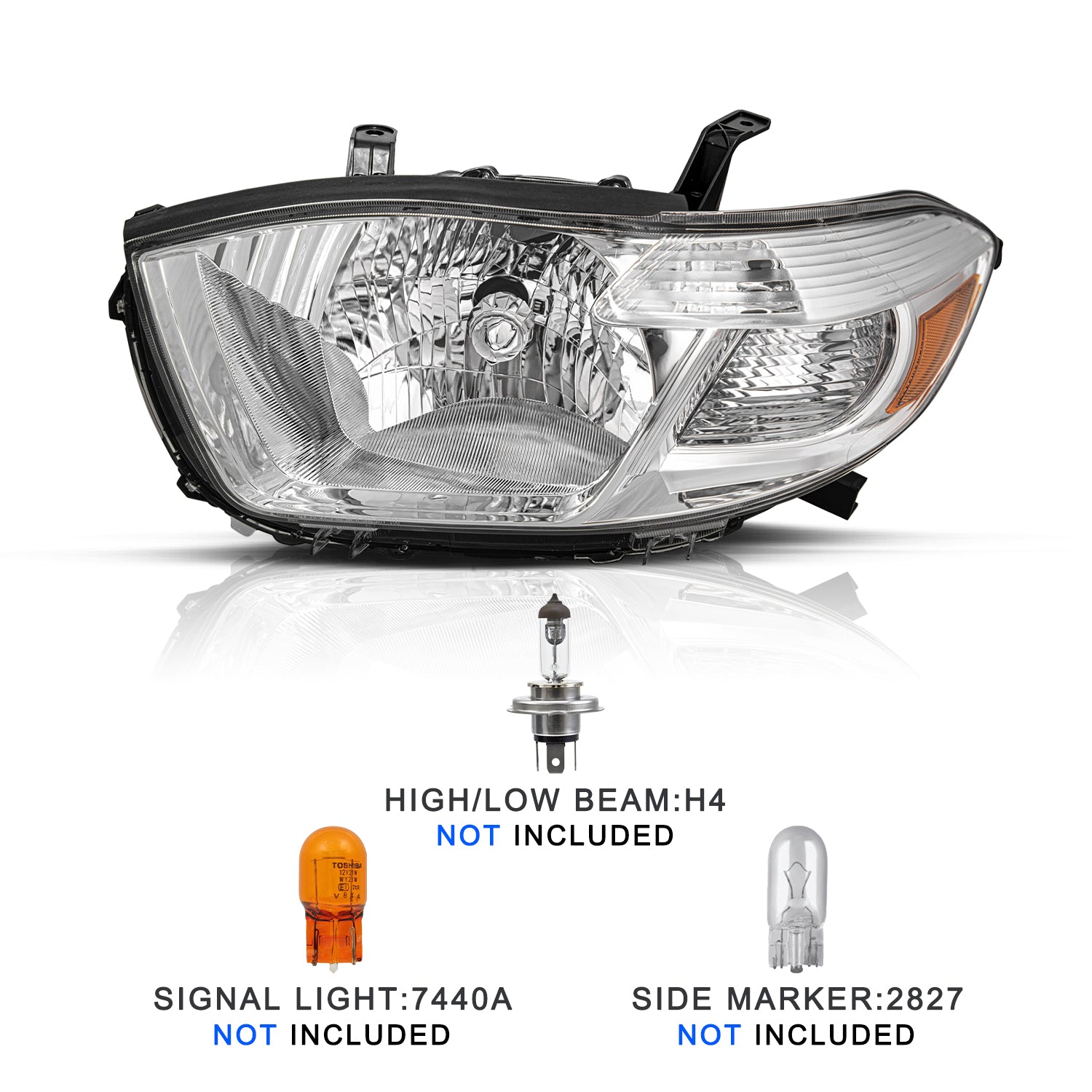 VehicleAid Headlights For 2008-2010 Toyota Highlander