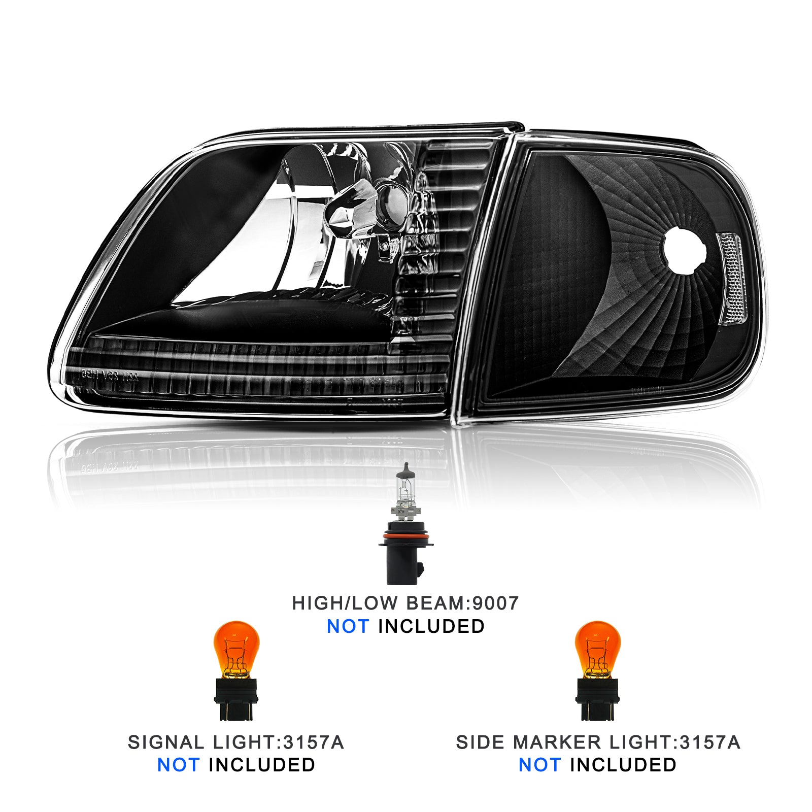 VehicleAid Headlights For 1997-2002 Ford Expedition