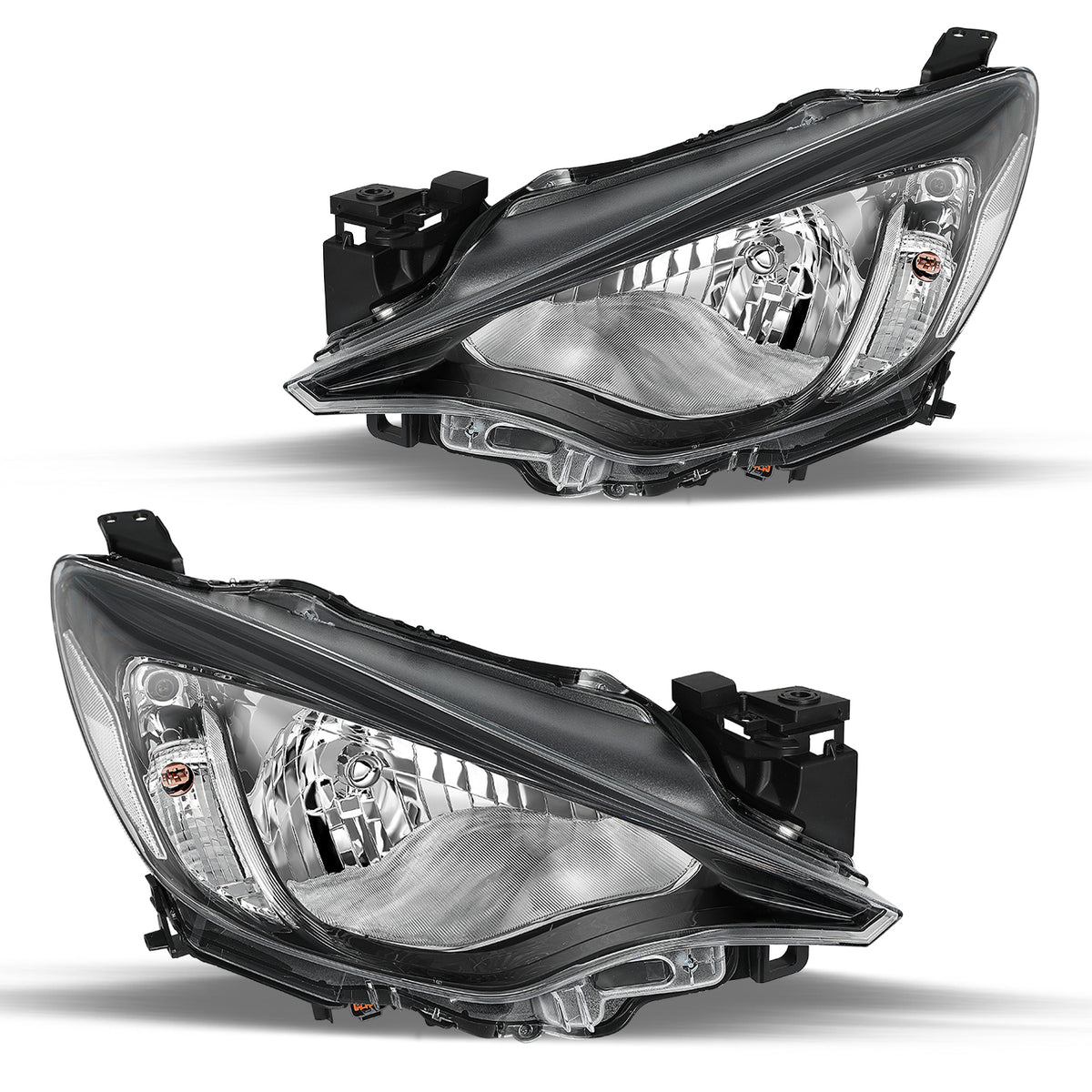 VehicleAid Headlights For 2016 Scion iA, 2017-2018 Toyota Yaris iA, 2019-2020 Yaris L/LE