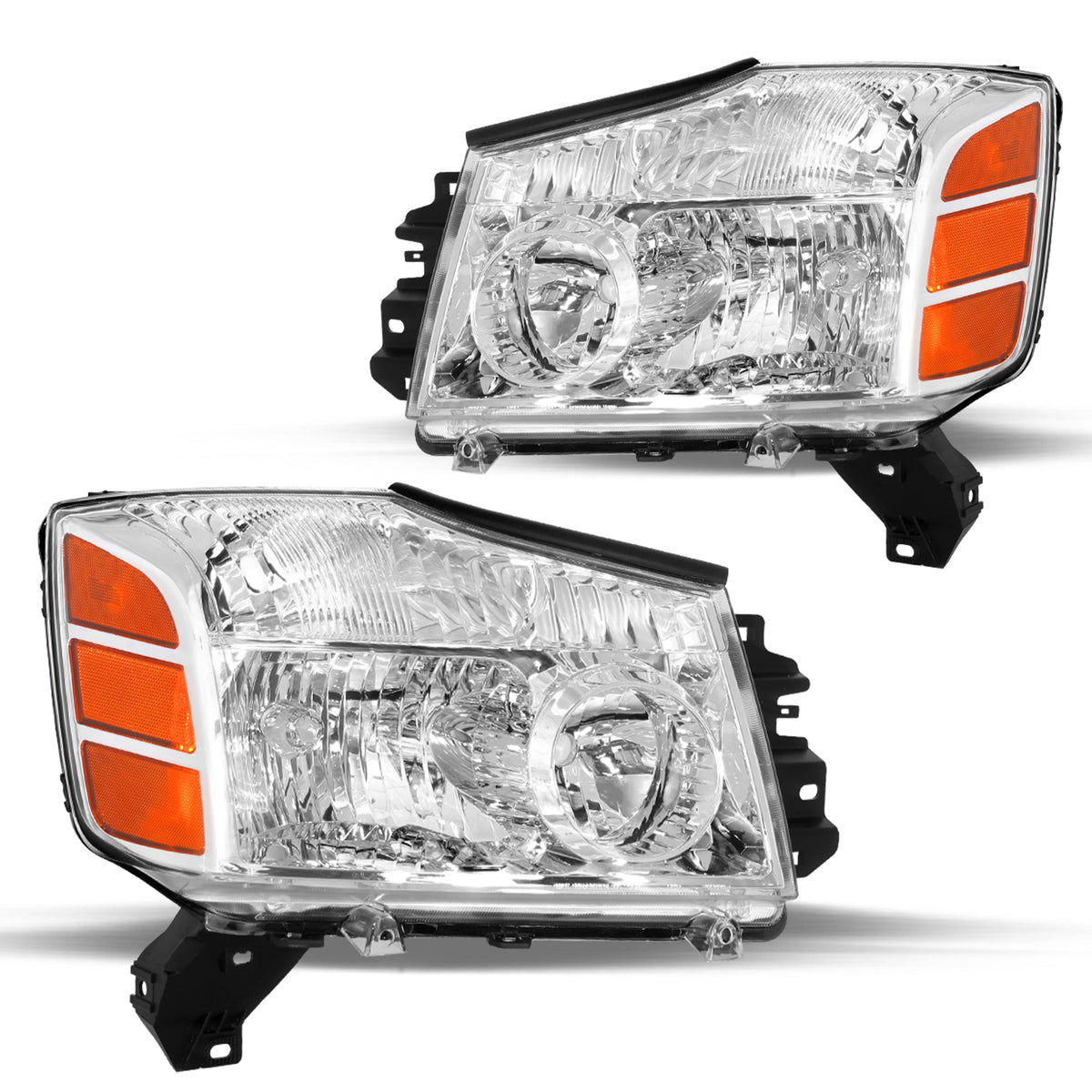 VehicleAid Headlights For 2004-2015 Nissan Titan/2005-2007 Nissan Armada