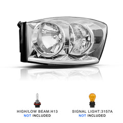 VehicleAid Headlights For 2006-2009 Dodge Ram 2500/3500