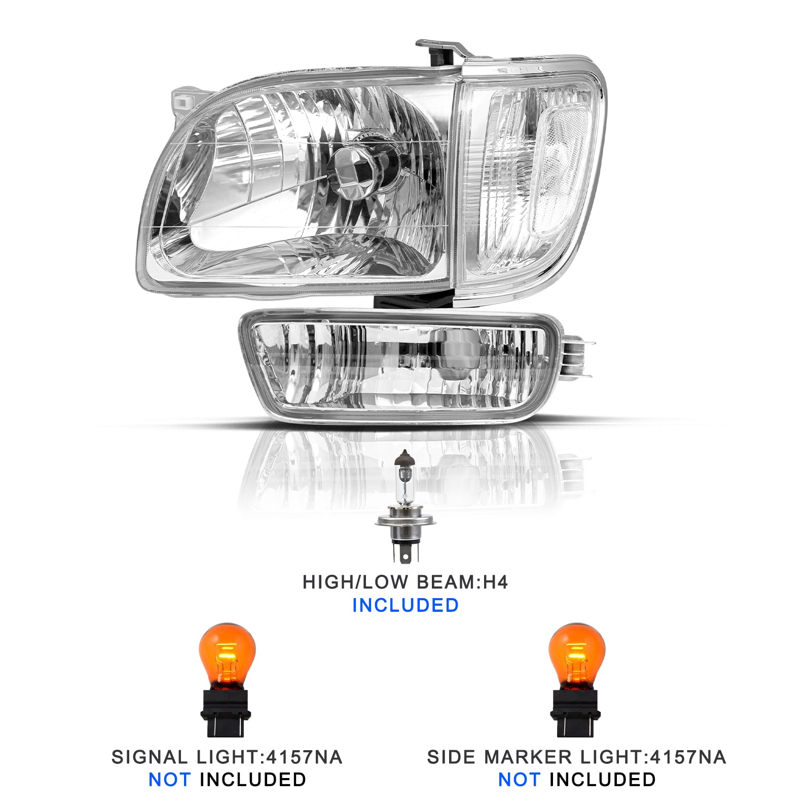 VehicleAid Headlights For 2001-2004 Toyota Tacoma