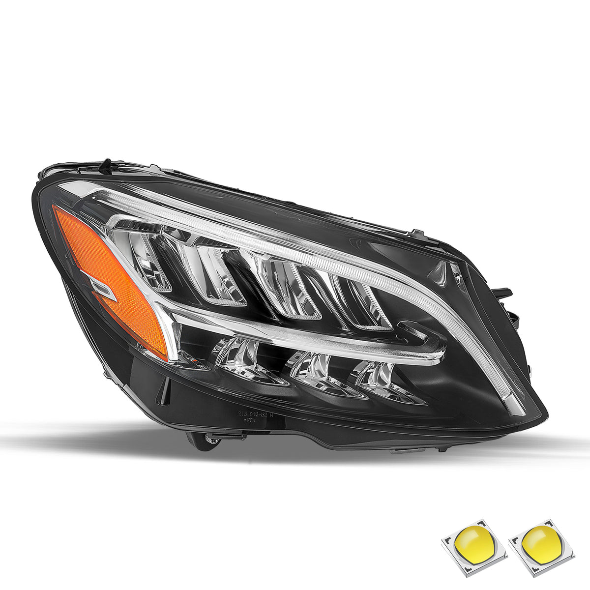 VehicleAid Full LED Headlights For 2019-2021 Mercedes-Benz C-Class W205 C300 C43 AMG Non-AFS