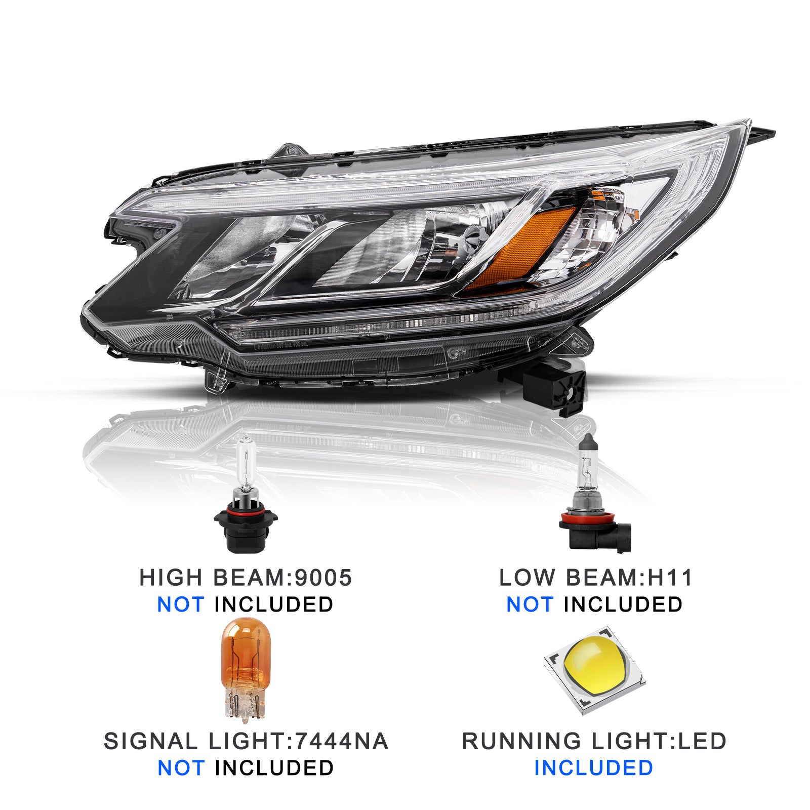 VehicleAid Headlights For 2015-2016 Honda CR-V
