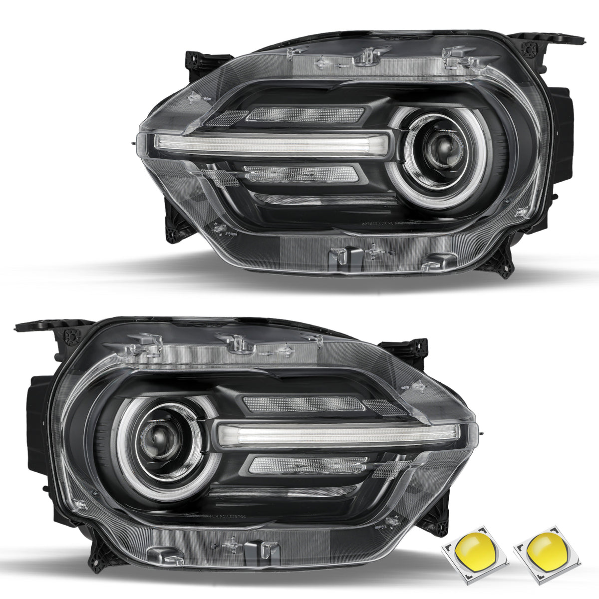 VehicleAid Full LED Headlights For 2021-2024 Ford Bronco Sport w/ LED Signature Lighting
