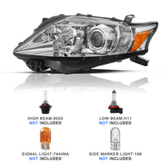 VehicleAid Halogen Headlights For 2010-2012 Lexus RX350