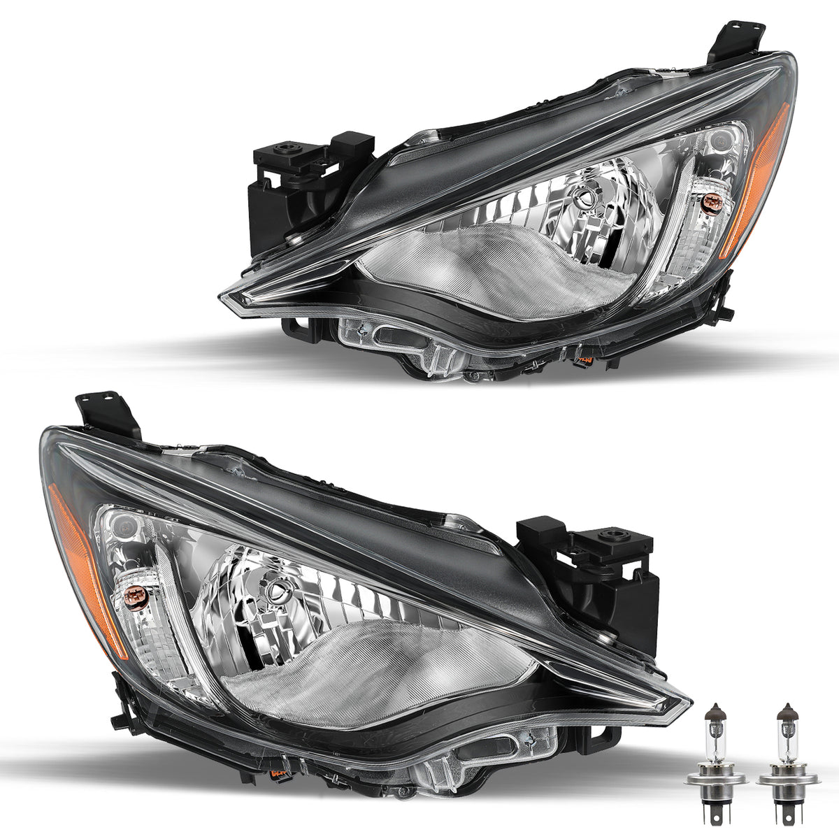 VehicleAid Headlights For 2016 Scion iA, 2017-2018 Toyota Yaris iA, 2019-2020 Yaris L/LE