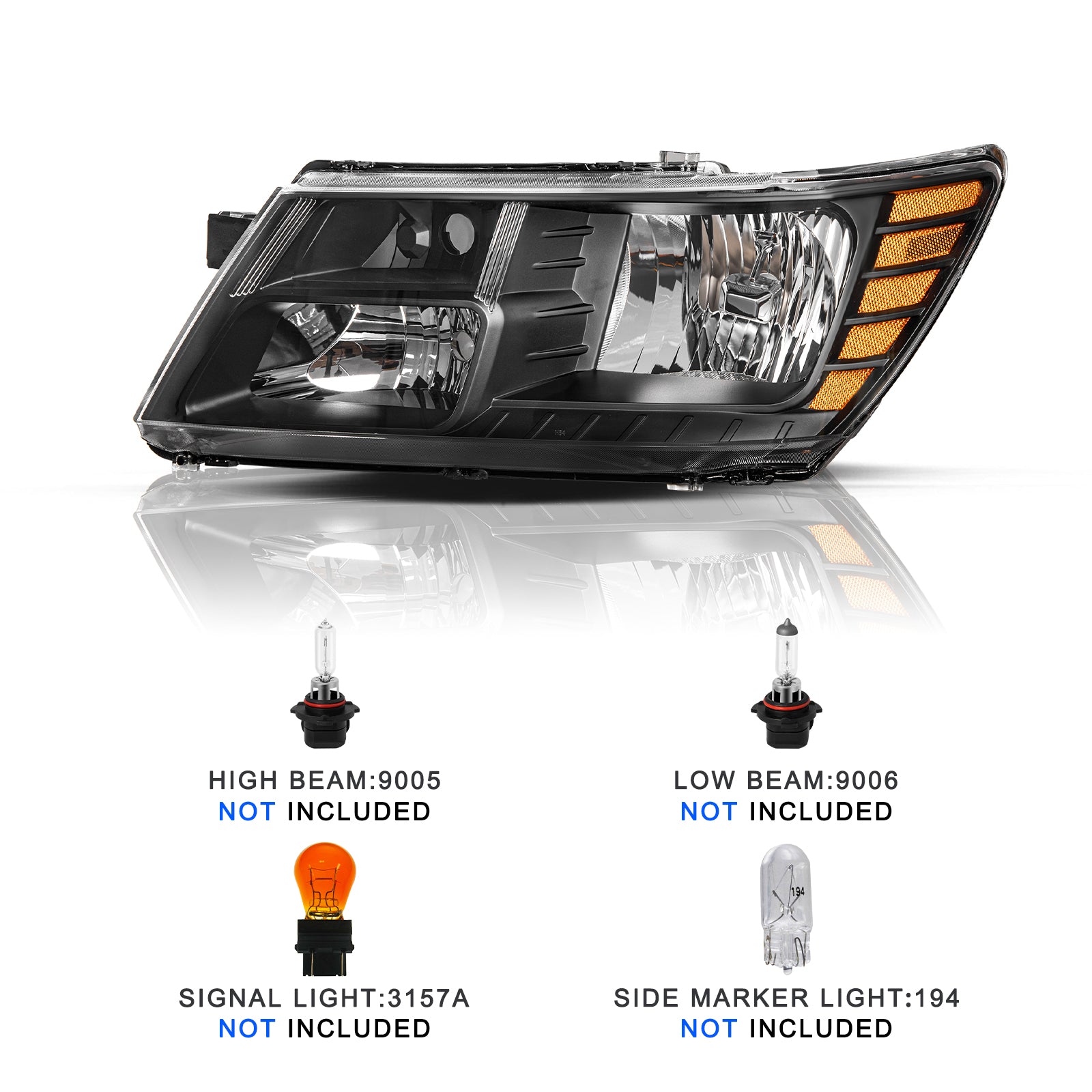 VehicleAid Headlights For 2009-2020 Dodge Journey