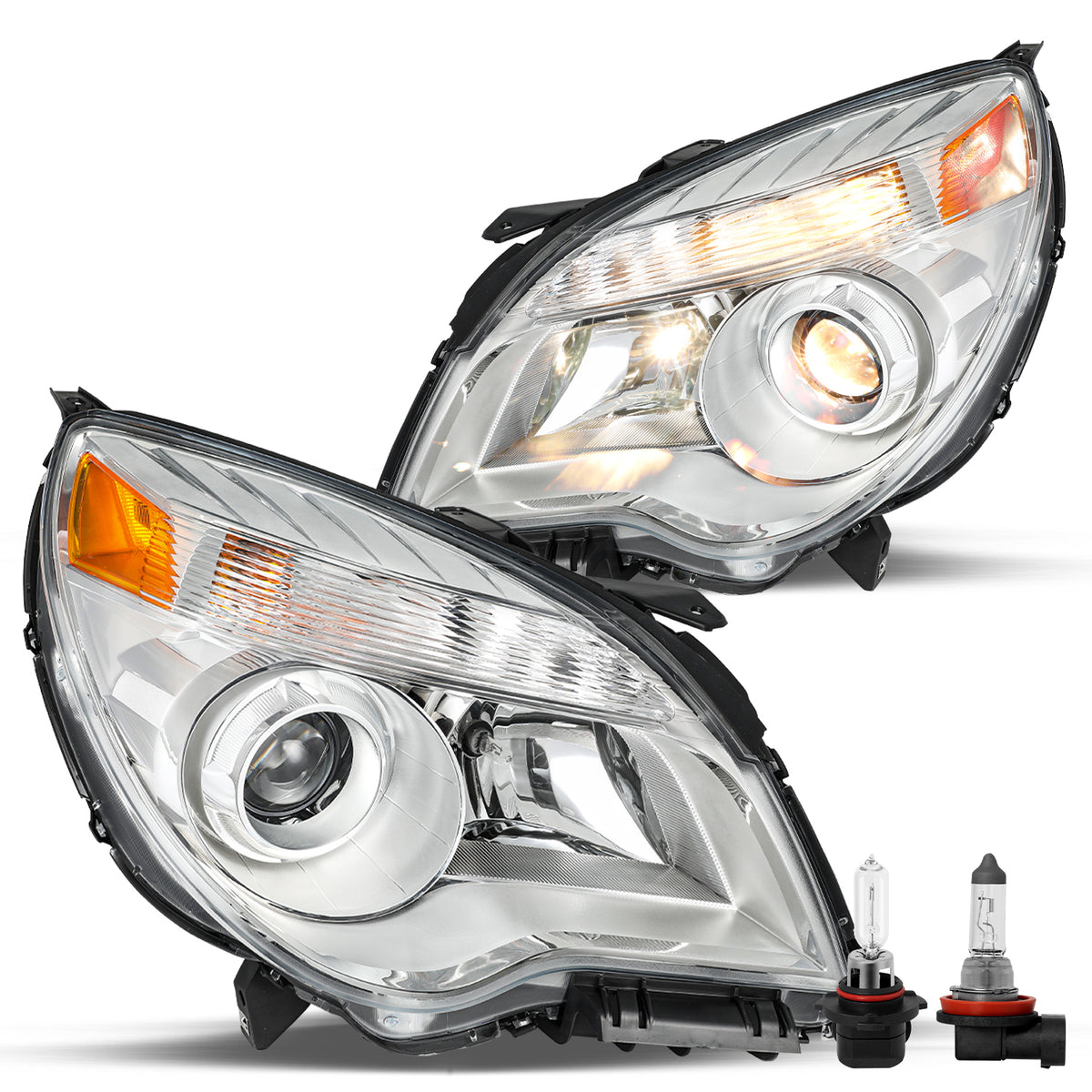 VehicleAid Headlights For 2010-2015 Chevy Equinox Halogen Type
