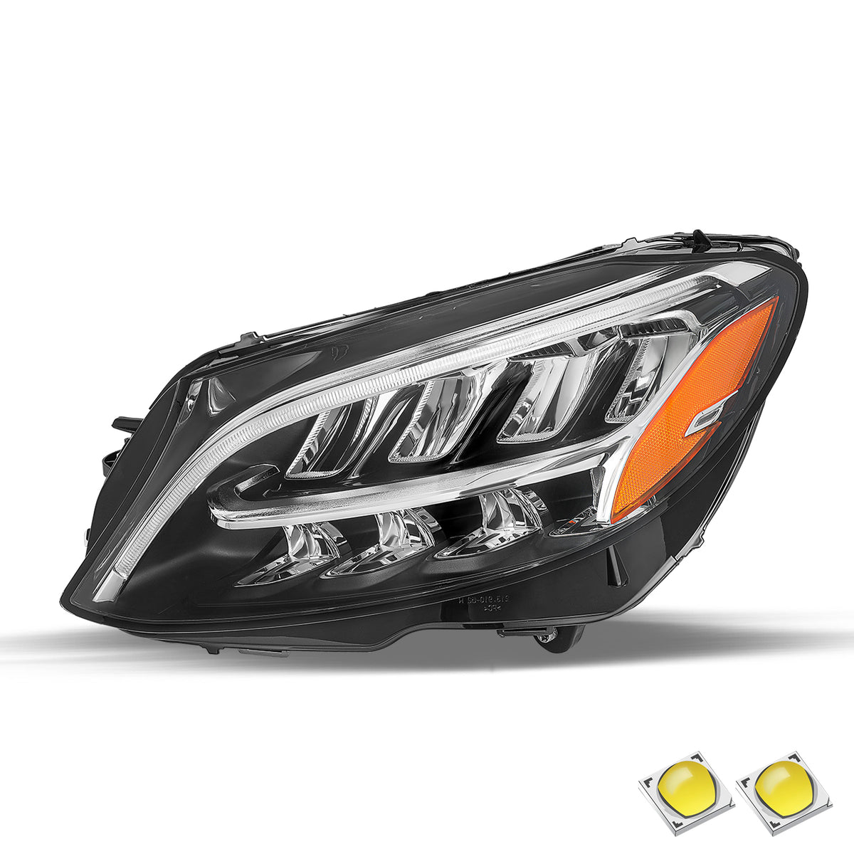 VehicleAid Full LED Headlights For 2019-2021 Mercedes-Benz C-Class W205 C300 C43 AMG Non-AFS