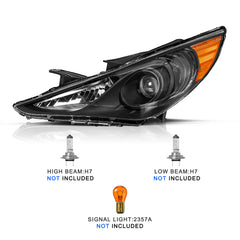 VehicleAid Headlights For 2011-2014 Hyundai SonataHalogen