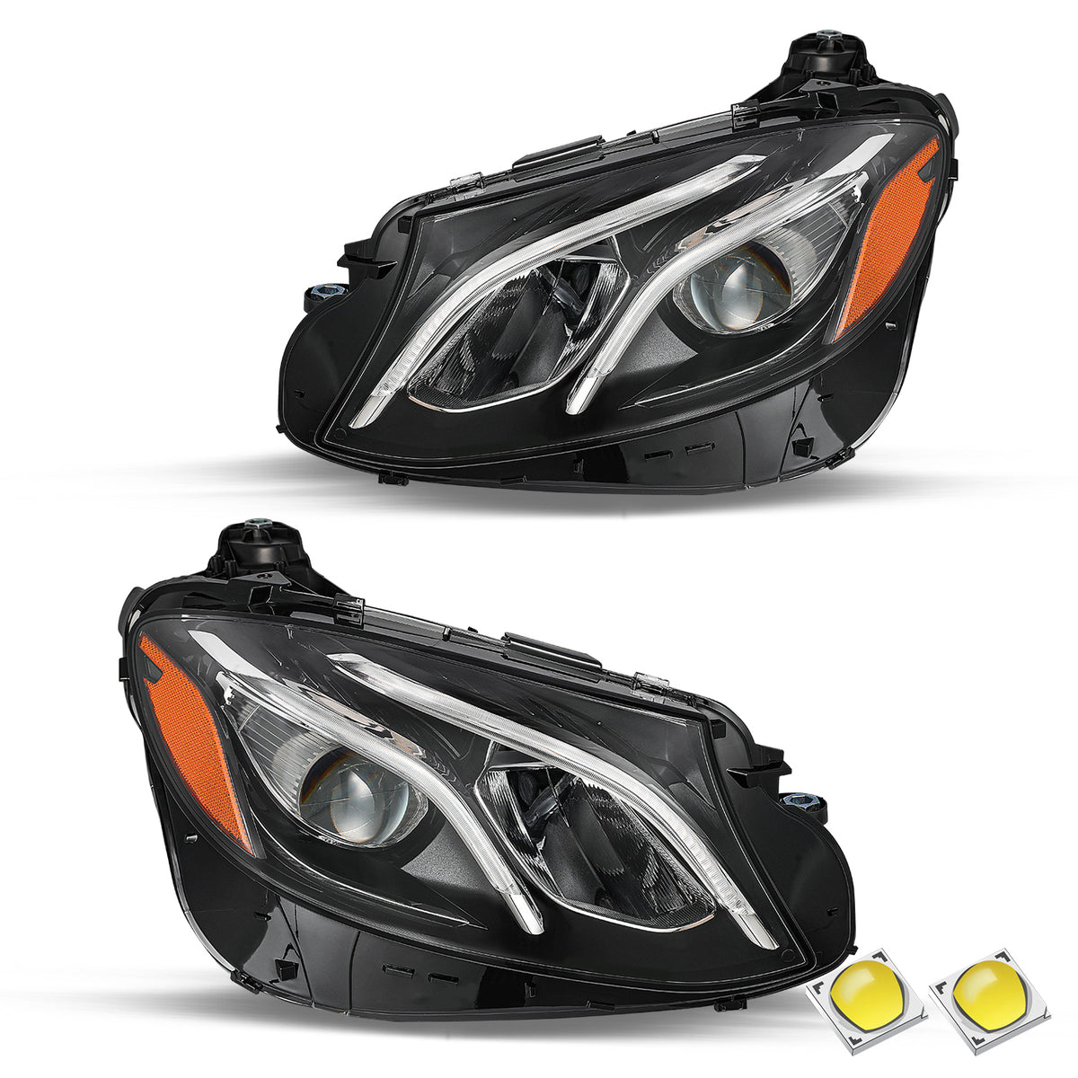 VehicleAid Headlights For 2017-2020 Mercedes-Benz E-Class W213 E300 E350 E400 E450 E43 E53 AMG