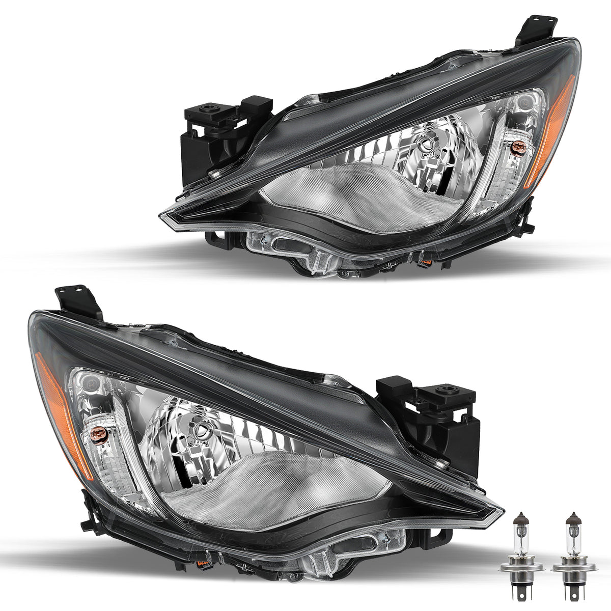 VehicleAid Headlights For 2016 Scion iA, 2017-2018 Toyota Yaris iA, 2019-2020 Yaris L/LE