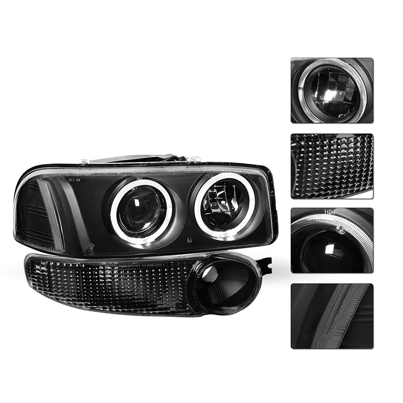 VehicleAid Projector Headlights For 2001-2006 GMC Yukon Denali