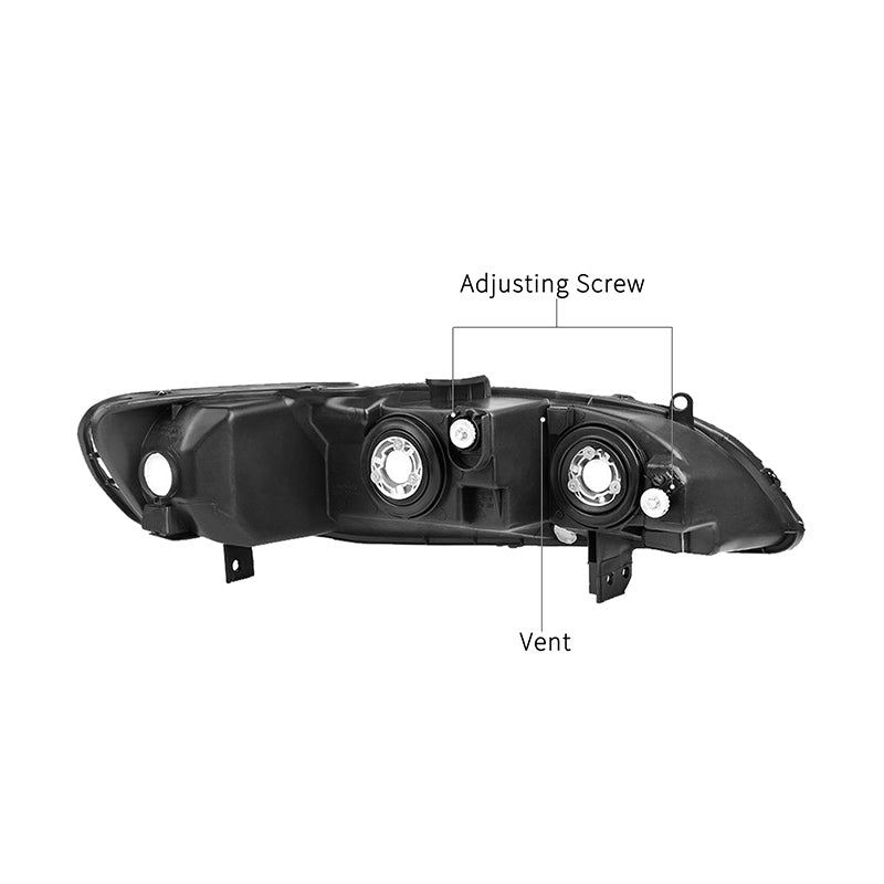 VehicleAid Headlights For 1998-2002 Honda Accord