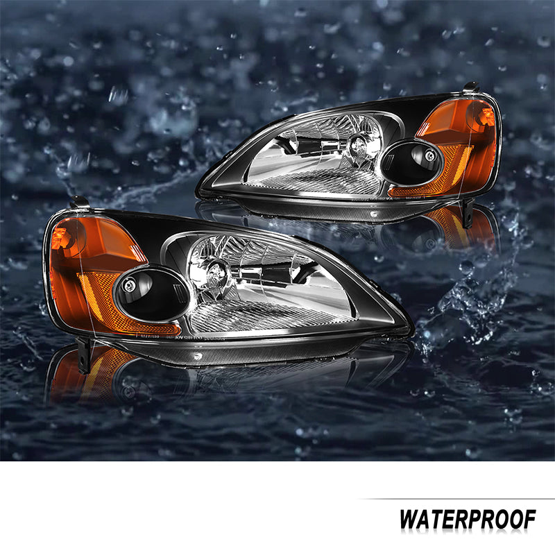 VehicleAid Headlights For 2001-2003 Honda Civic