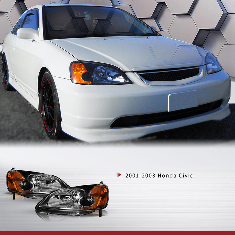 VehicleAid Headlights For 2001-2003 Honda Civic