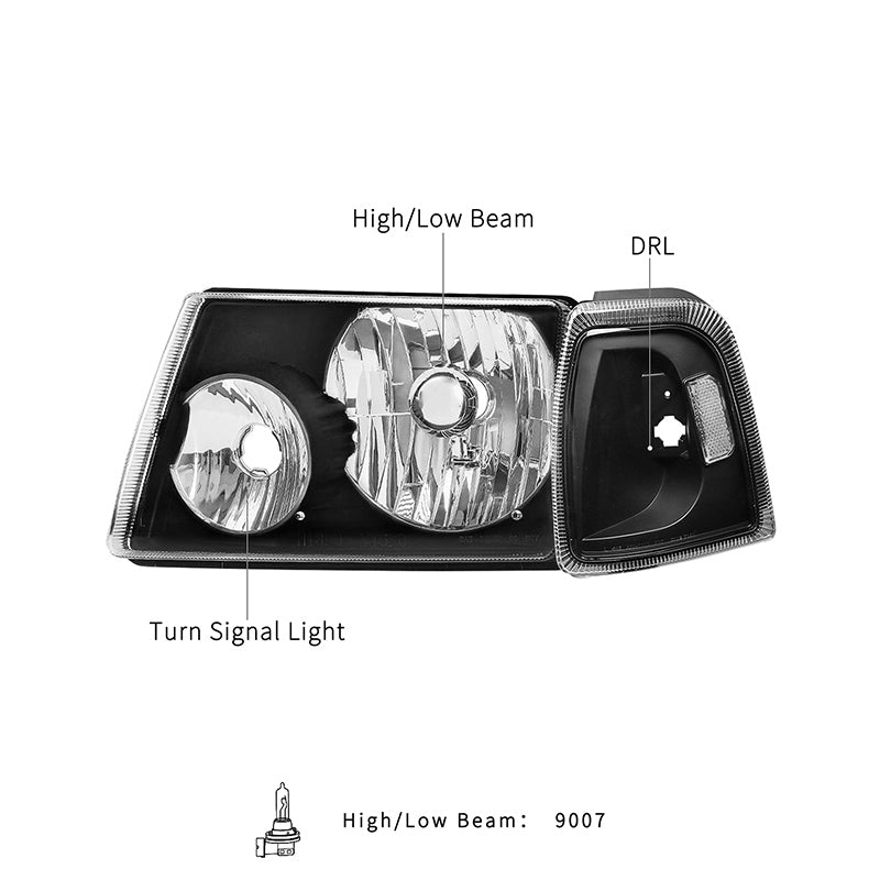 VehicleAid Headlights For 2001-2011 Ford Ranger