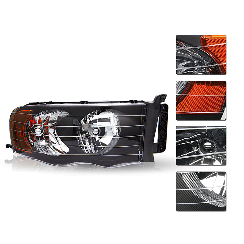 VehicleAid Headlights For 2002-2005 Dodge Ram 1500 Pickup