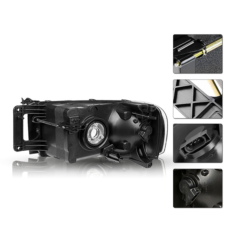 VehicleAid Headlights For 2002-2005 Dodge Ram 1500 Pickup