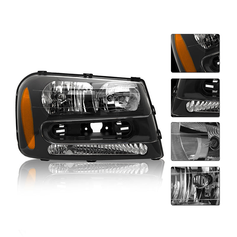VehicleAid Headlights For 2002-2009 Chevy Trailblazer