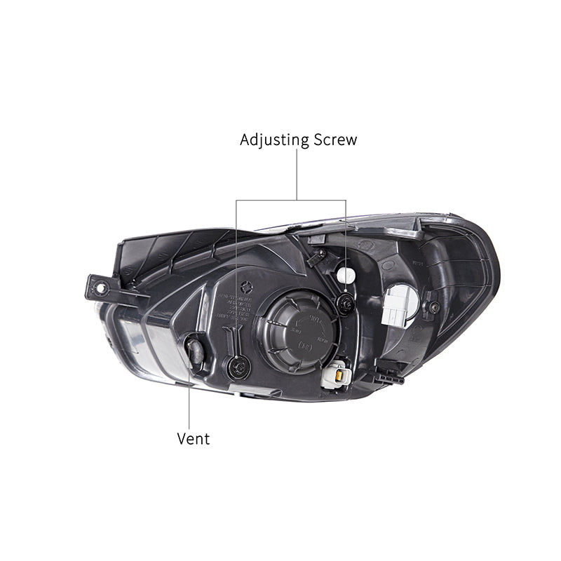 VehicleAid Headlights For 2007-2011 Hyundai Accent