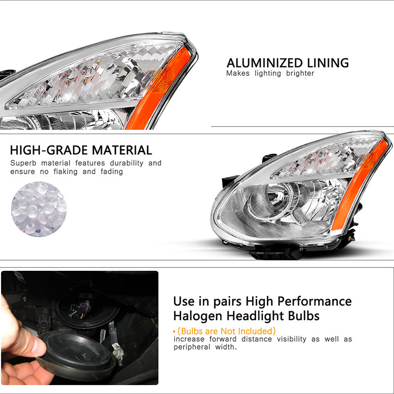 VehicleAid Headlights For 2014-2015 Nissan Select