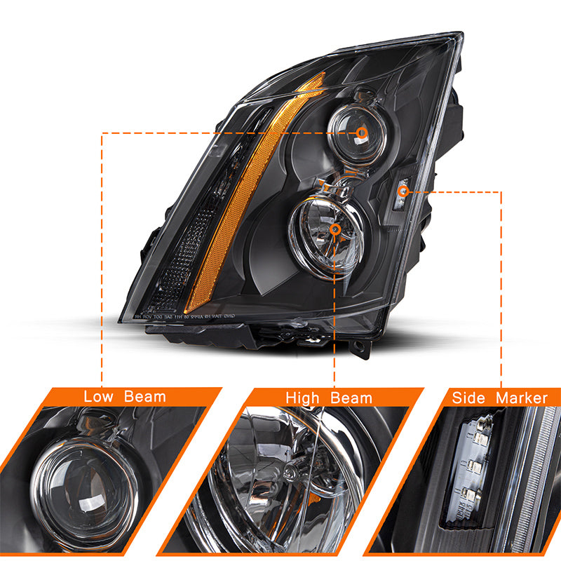 VehicleAid Headlights For 2008-2014 Cadillac CTS