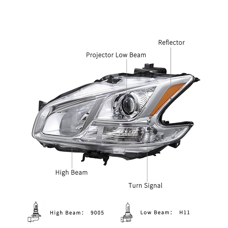 VehicleAid Headlights For 2009-2014 Nissan Maxima