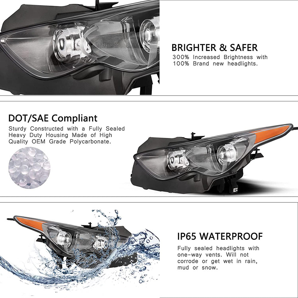 VehicleAid Headlights For 2009-2017 Infiniti FX35