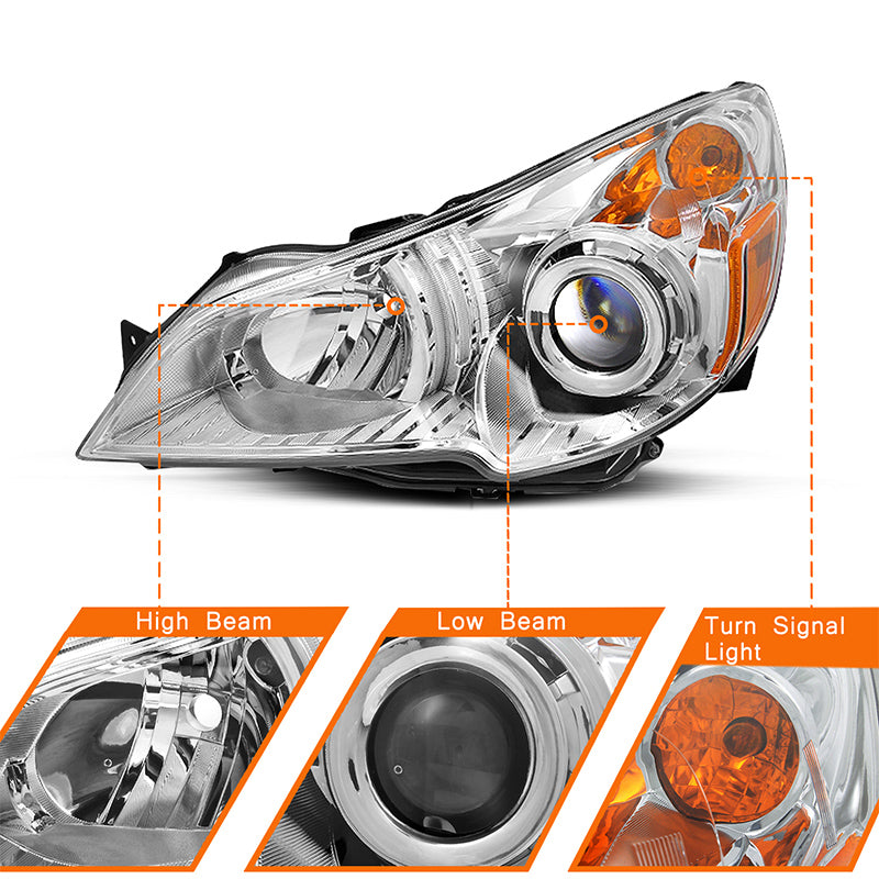 VehicleAid Headlights For 2010-2014 Subaru Legacy/Outback