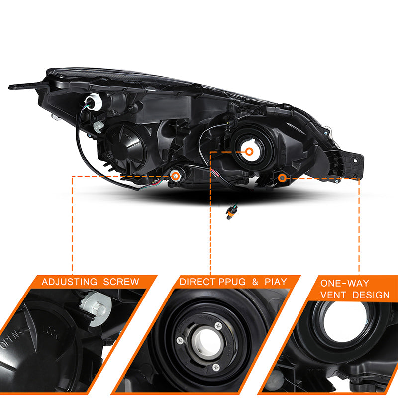 VehicleAid Headlights For 2010-2014 Subaru Legacy/Outback