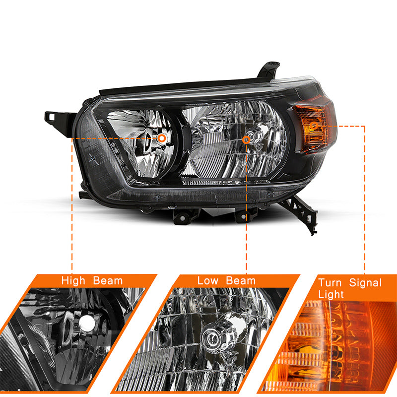 VehicleAid-For 2010-2013 Toyota 4-Runner Headlights