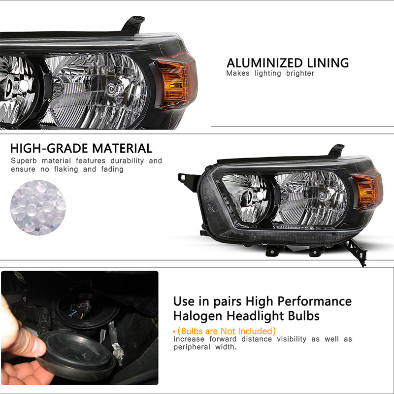 VehicleAid-For 2010-2013 Toyota 4-Runner Headlights