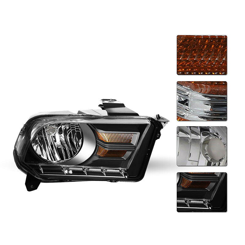 VehicleAid Headlights For 2010-2014 Ford Mustang