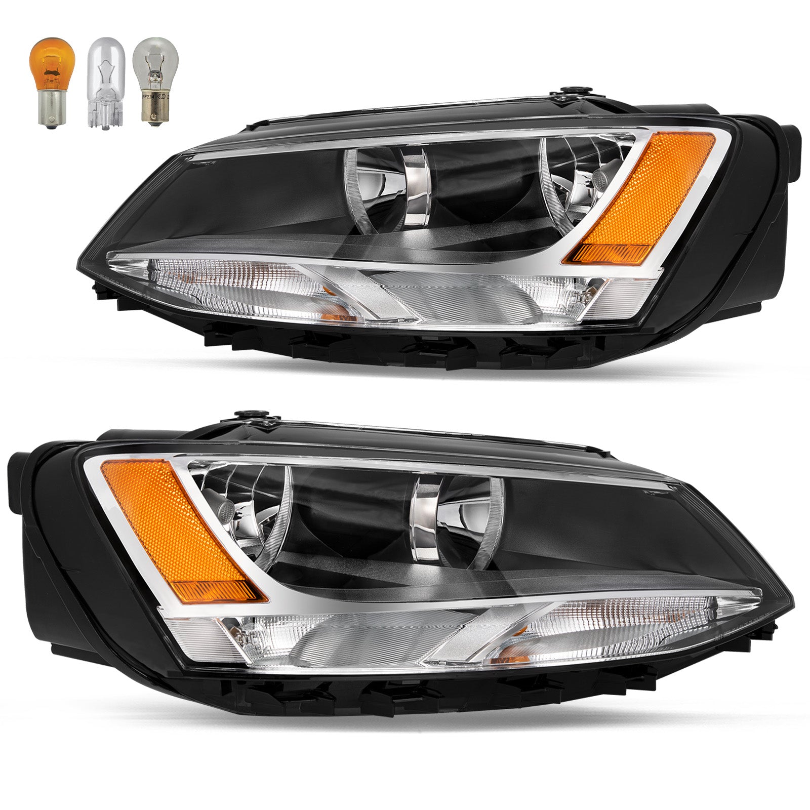 VehicleAid Headlights For 2011-2018 Volkswagen Jetta MK6