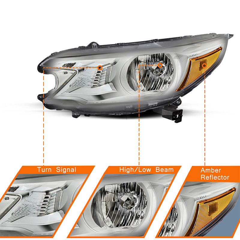 VehicleAid Projector Headlights For 2012-2014 Honda CR-V