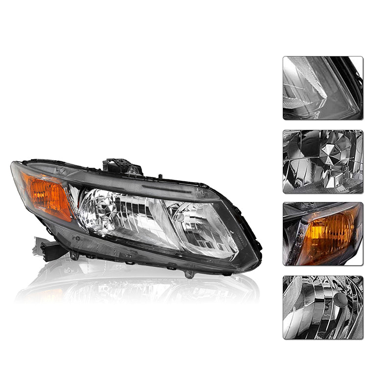 VehicleAid Headlights For 2012-2015 Honda Civic