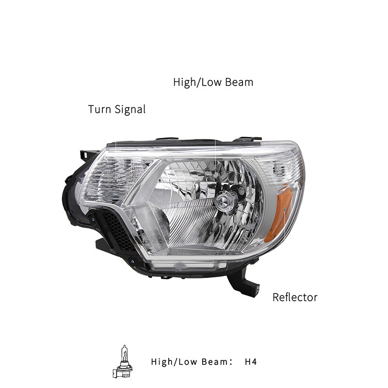 VehicleAid Headlights For 2012-2015 Toyota Tacoma