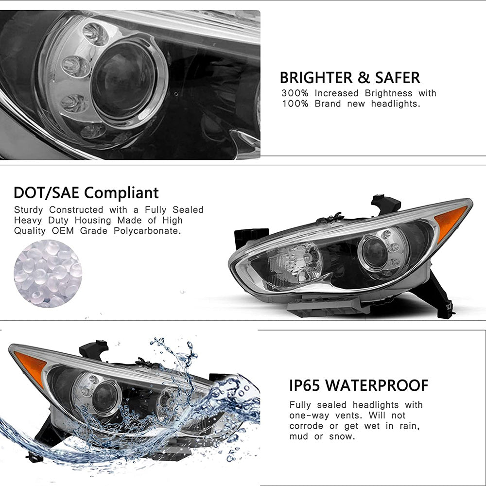 VehicleAid Headlights For 2014-2015 Infiniti QX60