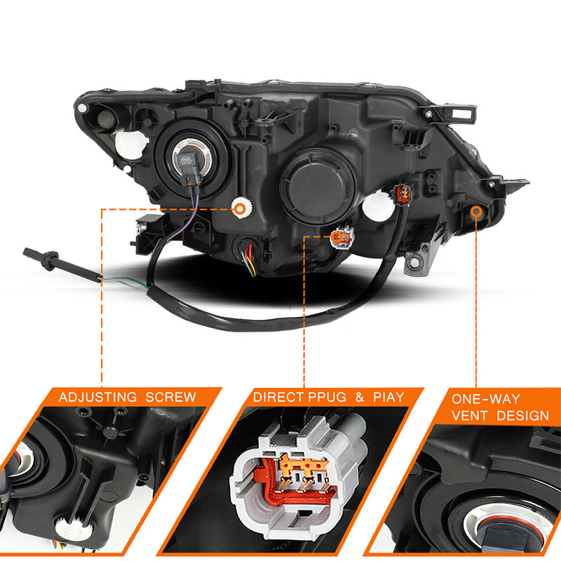 VehicleAid Headlights For 2014-2016 Nissan Rogue