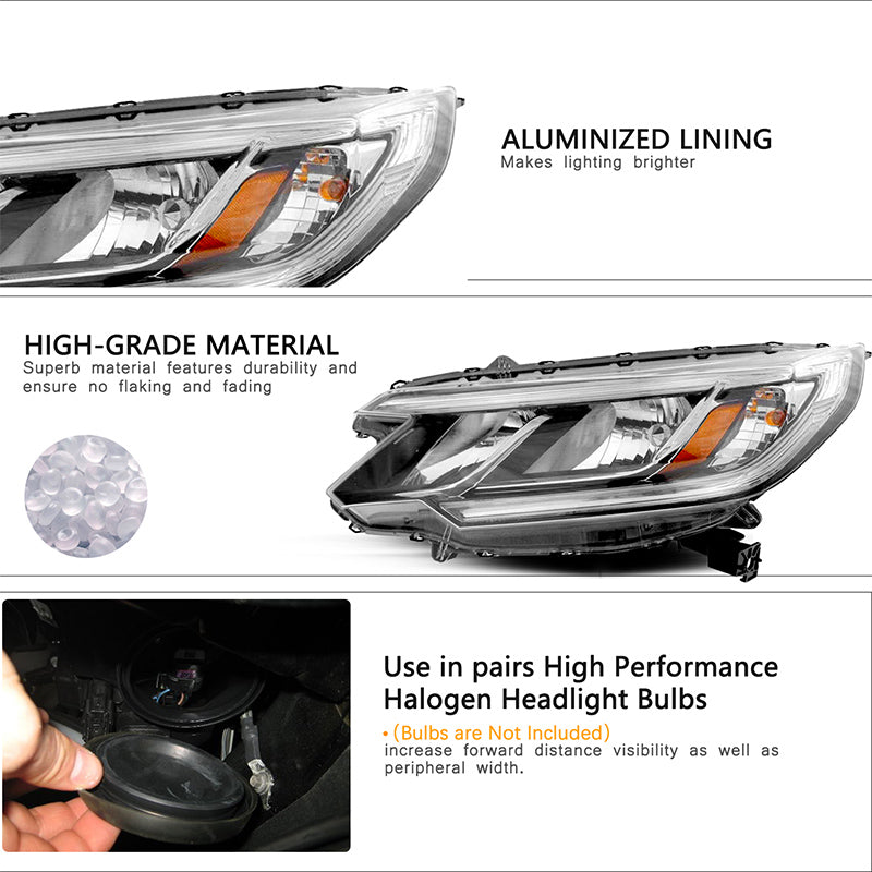 VehicleAid Headlights For 2015-2016 Honda CR-V