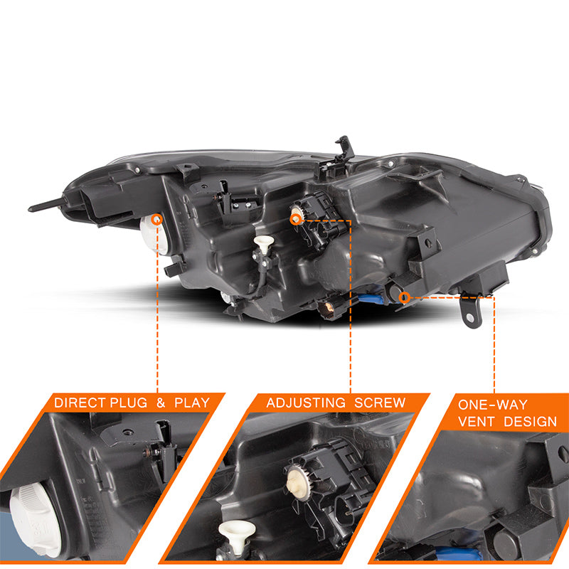 VehicleAid Headlights For 2015-2019 Infiniti Q70