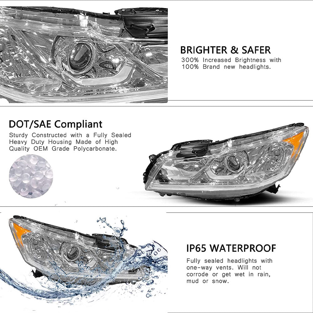 VehicleAid Headlights For 2016-2017 Honda Accord