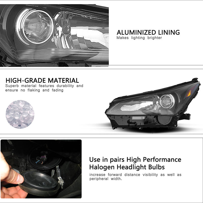 VehicleAid Headlights For 2015-2017 Lexus NX200T