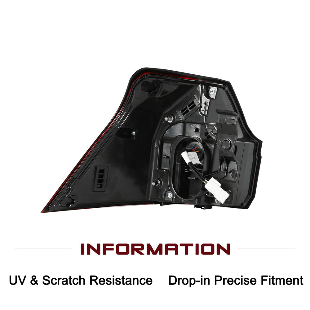 VehicleAid Outer Taillights For 2016-2021 Lexus LX570 Outer